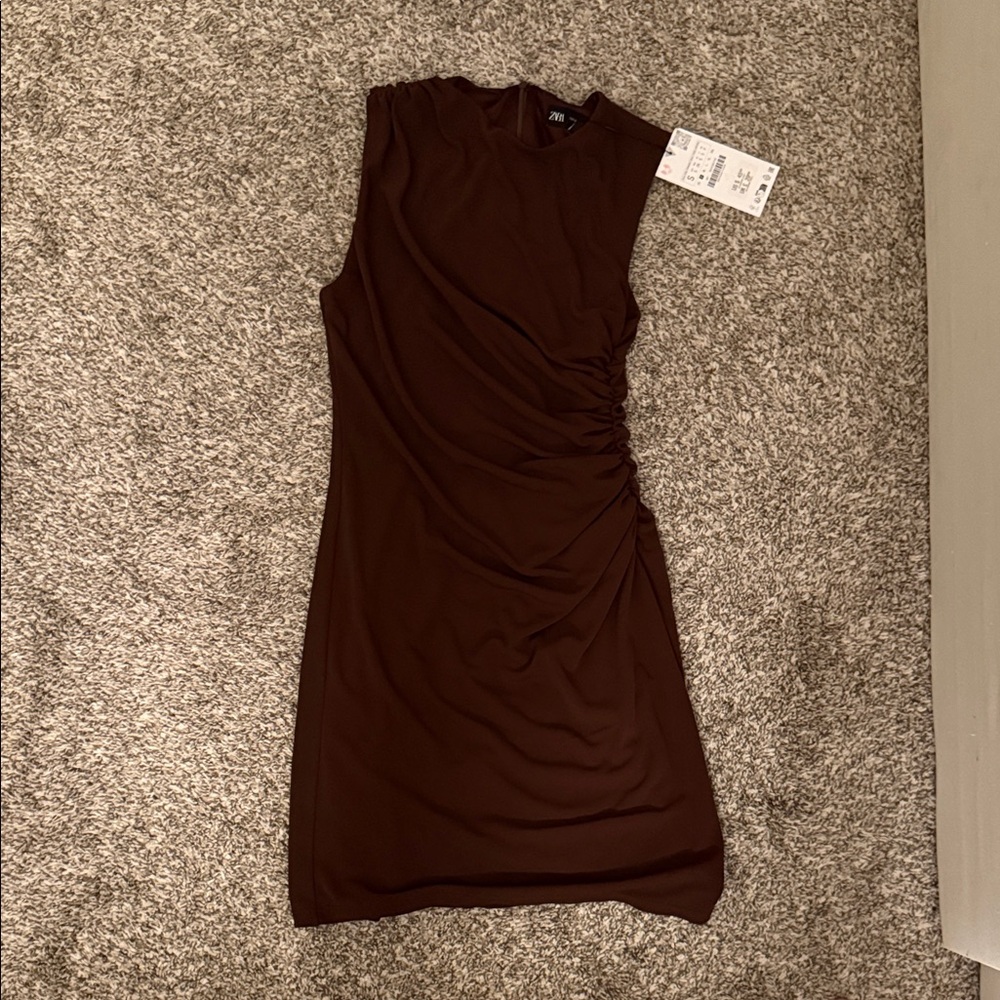 Zara Chocolate Brown Mini Dress
